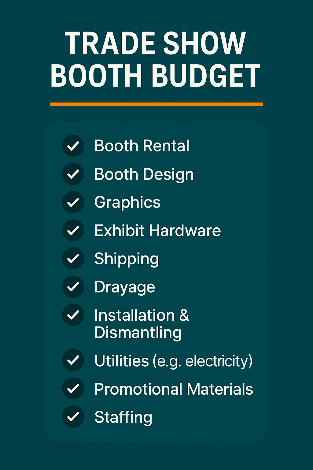 trade show booth budget for exhibit planning.