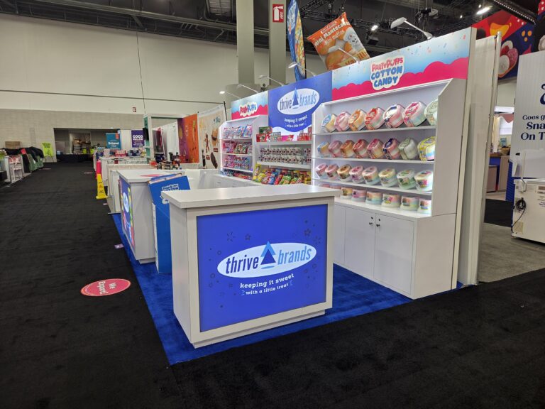 An image of a booth live at an exhibit in Las Vegas.