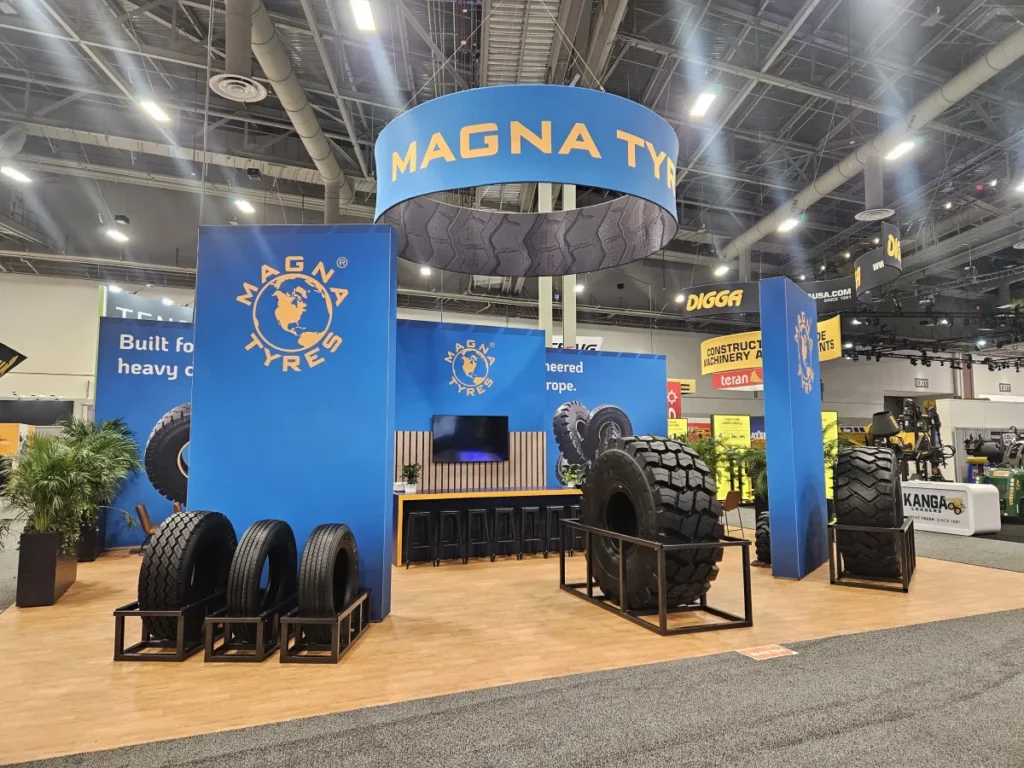 Magna Tyres trade show booth built by Prime Exhibits