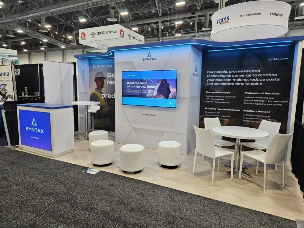 Syntax trade show booth built by Prime Exhibits